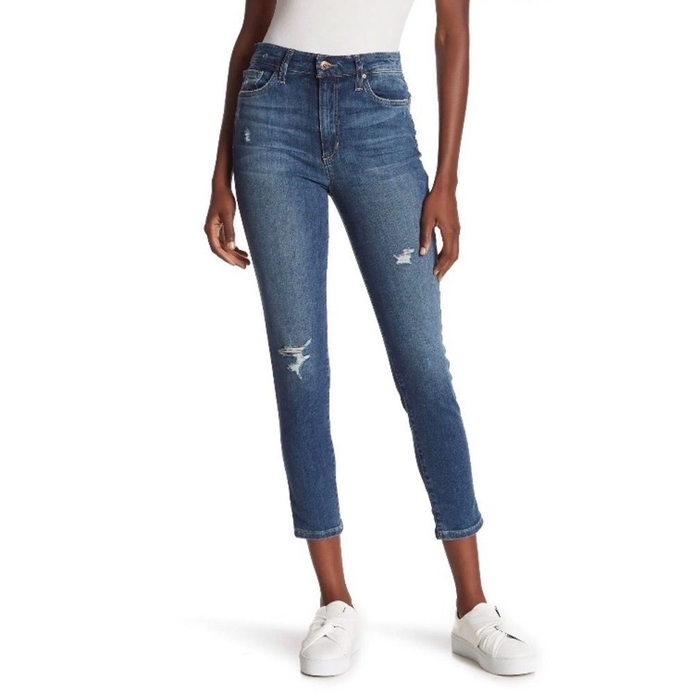 Joe’s High Rise Crop Distressed Jeans